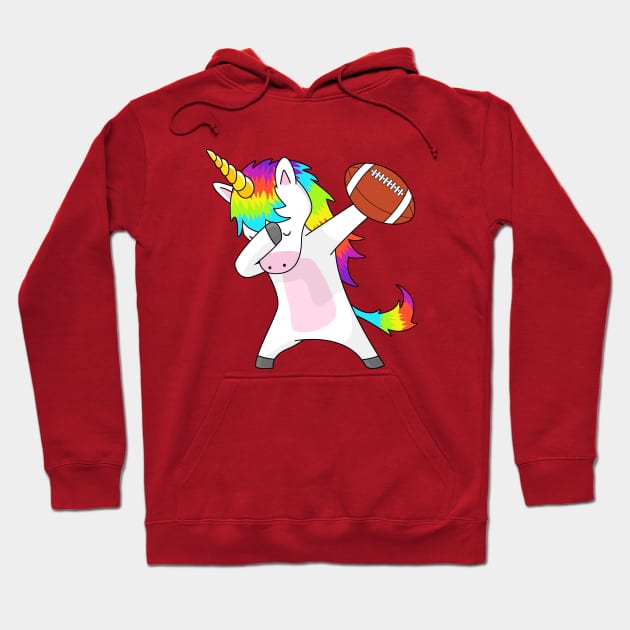 Dabbing Unicorn Football Hoodie by Stoney09